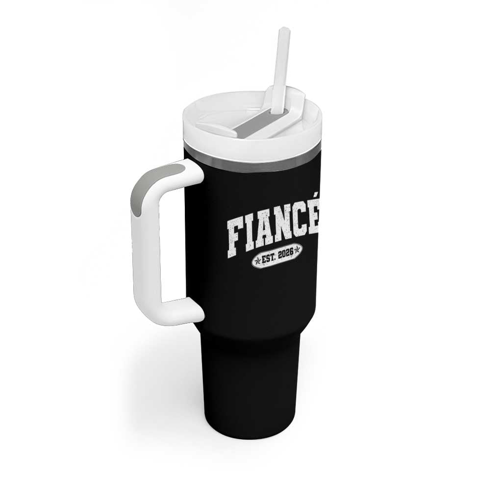Fiance Est 2026 Tumbler With Handle Future Mr. and Mrs. Boyfriend Engagement Gift