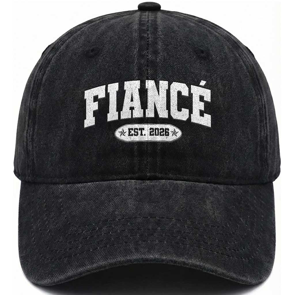 Fiance Est 2026 Washed Cotton Baseball Cap Future Mr. and Mrs. Boyfriend Engagement Gift
