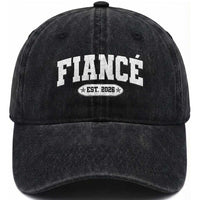 Fiance Est 2026 Washed Cotton Baseball Cap Future Mr. and Mrs. Boyfriend Engagement Gift