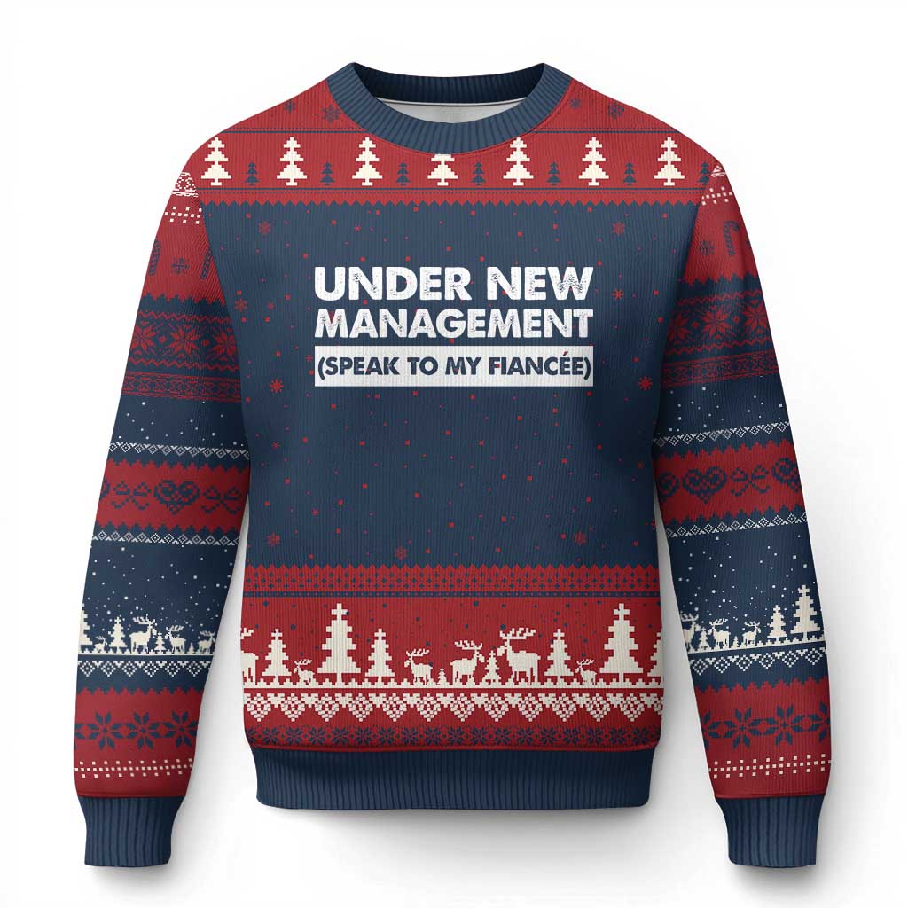 Funny Fiancé Ugly Christmas Sweater Engagement Gift For Fiance Bachelor Party