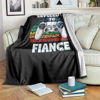 Leveled Up To Fiance Throw Blanket Retro Newly Engaged Gifts For Him