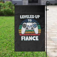 Leveled Up To Fiance Garden Flag Retro Newly Engaged Gifts For Him