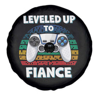 Leveled Up To Fiance Spare Tire Cover Retro Newly Engaged Gifts For Him