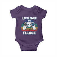Leveled Up To Fiance Baby Onesie Retro Newly Engaged Gifts For Him