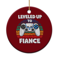 Leveled Up To Fiance Ceramic Ornament Retro Newly Engaged Gifts For Him