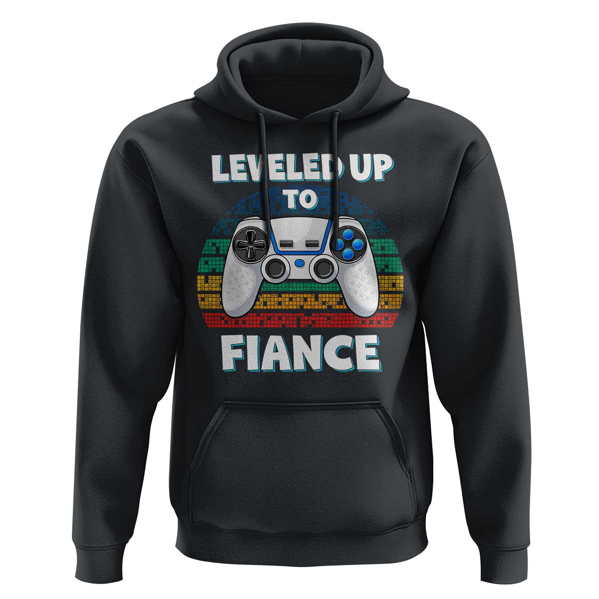 Leveled Up To Fiance Hoodie Retro Newly Engaged Gifts For Him