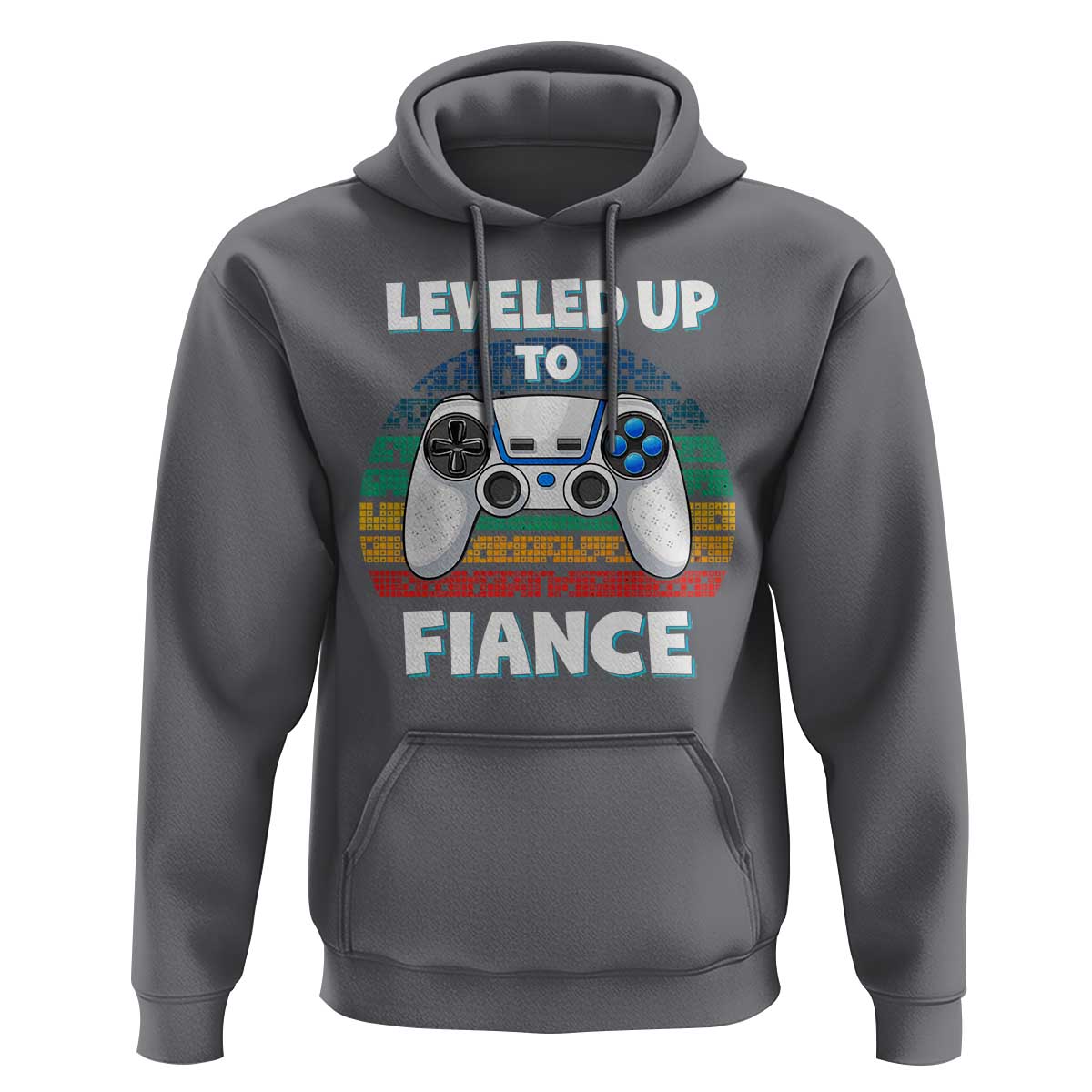 Leveled Up To Fiance Hoodie Retro Newly Engaged Gifts For Him