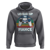Leveled Up To Fiance Hoodie Retro Newly Engaged Gifts For Him