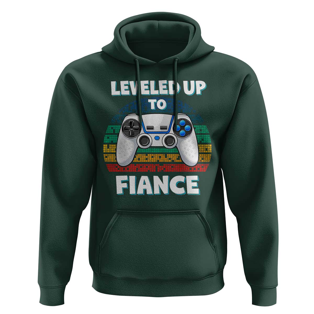 Leveled Up To Fiance Hoodie Retro Newly Engaged Gifts For Him