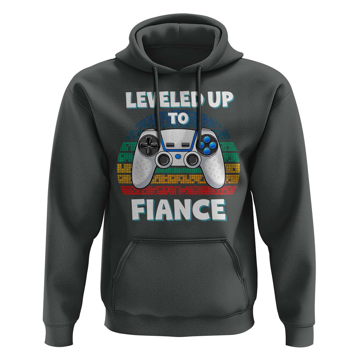 Leveled Up To Fiance Hoodie Retro Newly Engaged Gifts For Him