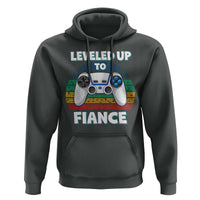 Leveled Up To Fiance Hoodie Retro Newly Engaged Gifts For Him
