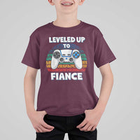 Leveled Up To Fiance T Shirt For Kid Retro Newly Engaged Gifts For Him
