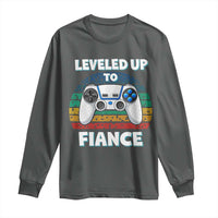 Leveled Up To Fiance Long Sleeve Shirt Retro Newly Engaged Gifts For Him
