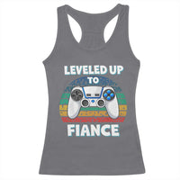 Leveled Up To Fiance Racerback Tank Top Retro Newly Engaged Gifts For Him