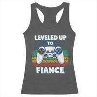 Leveled Up To Fiance Racerback Tank Top Retro Newly Engaged Gifts For Him