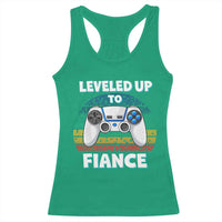 Leveled Up To Fiance Racerback Tank Top Retro Newly Engaged Gifts For Him