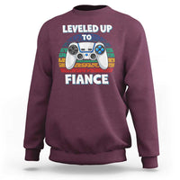 Leveled Up To Fiance Sweatshirt Retro Newly Engaged Gifts For Him
