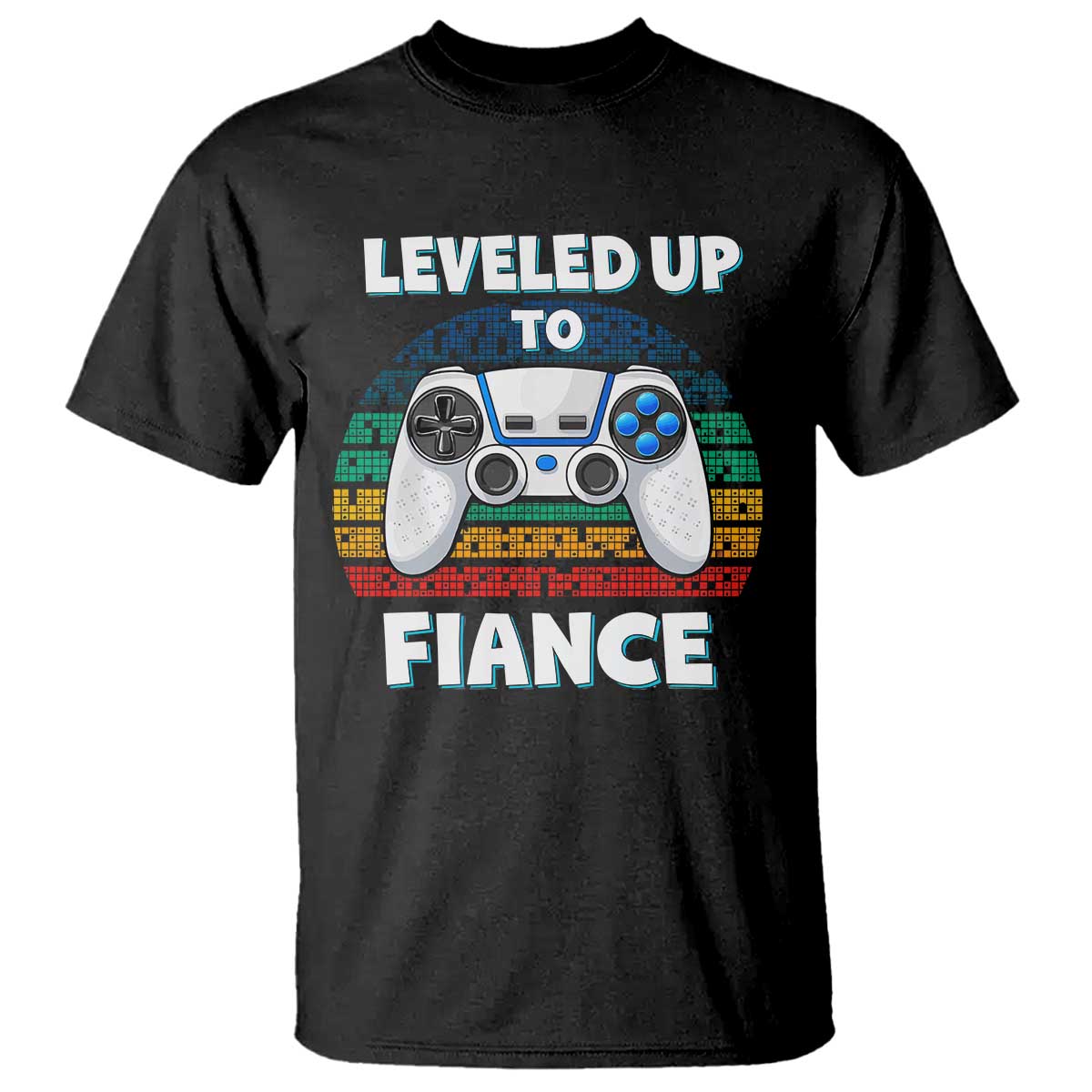 Leveled Up To Fiance T Shirt Retro Newly Engaged Gifts For Him
