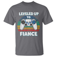 Leveled Up To Fiance T Shirt Retro Newly Engaged Gifts For Him