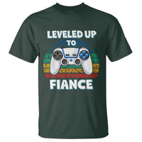 Leveled Up To Fiance T Shirt Retro Newly Engaged Gifts For Him