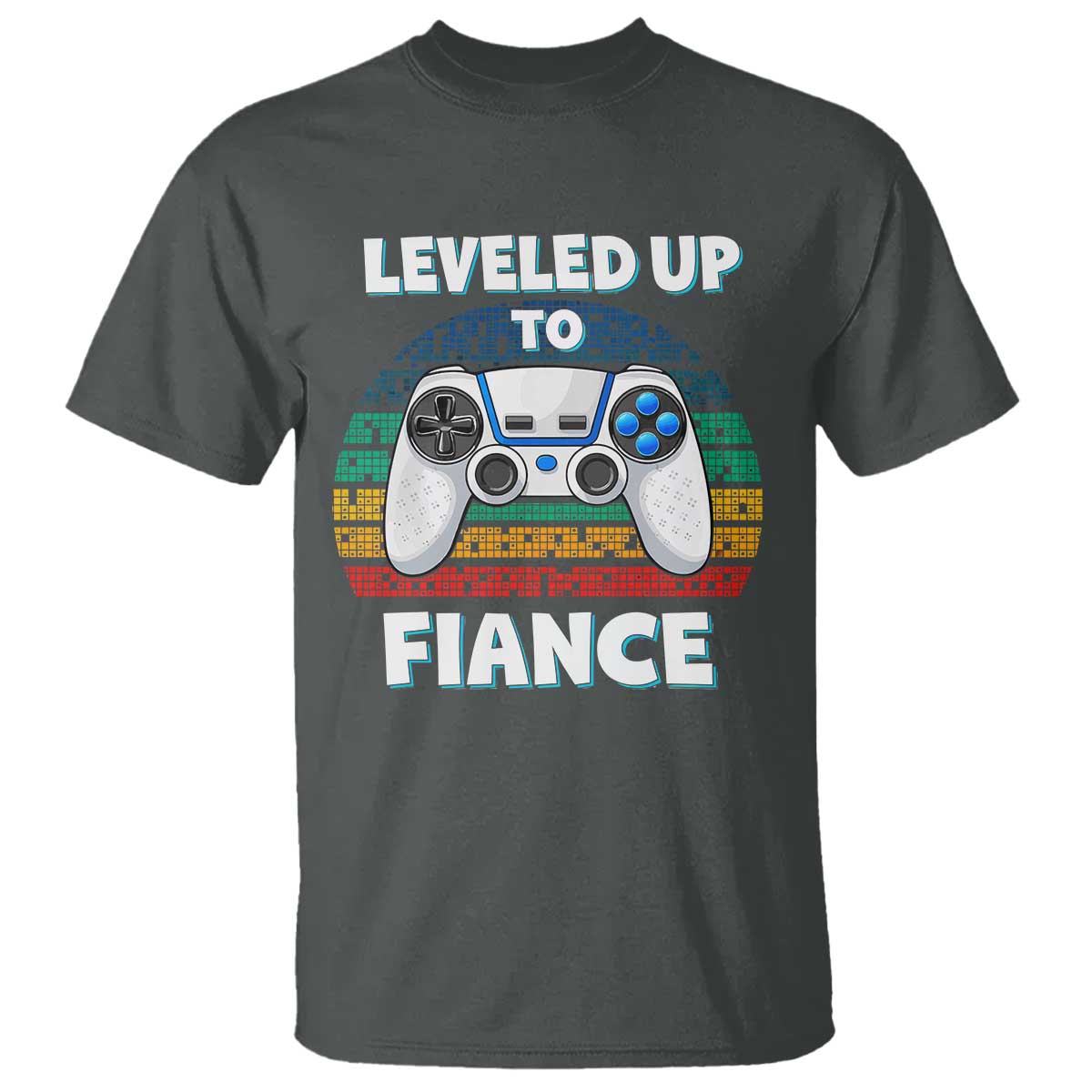 Leveled Up To Fiance T Shirt Retro Newly Engaged Gifts For Him