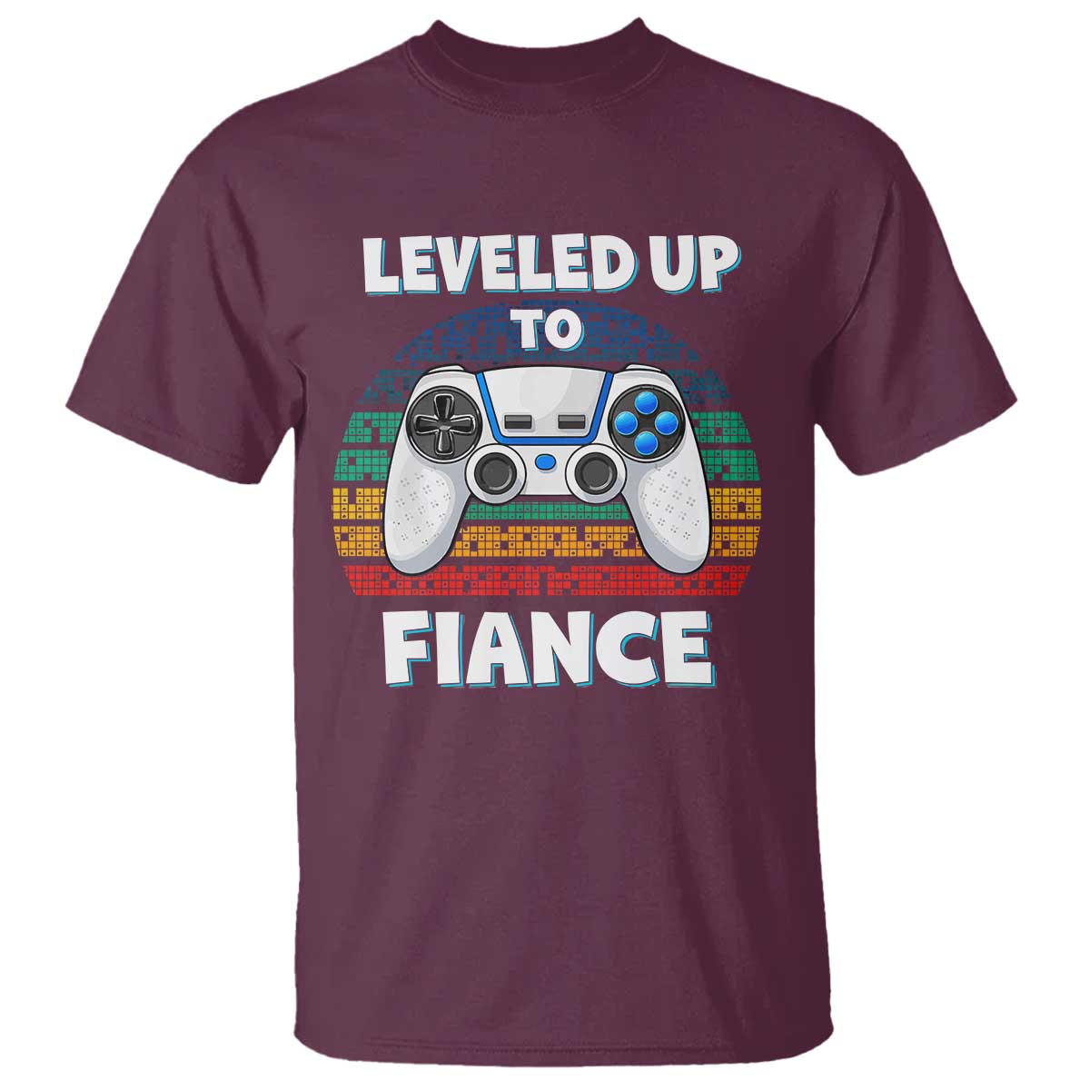 Leveled Up To Fiance T Shirt Retro Newly Engaged Gifts For Him