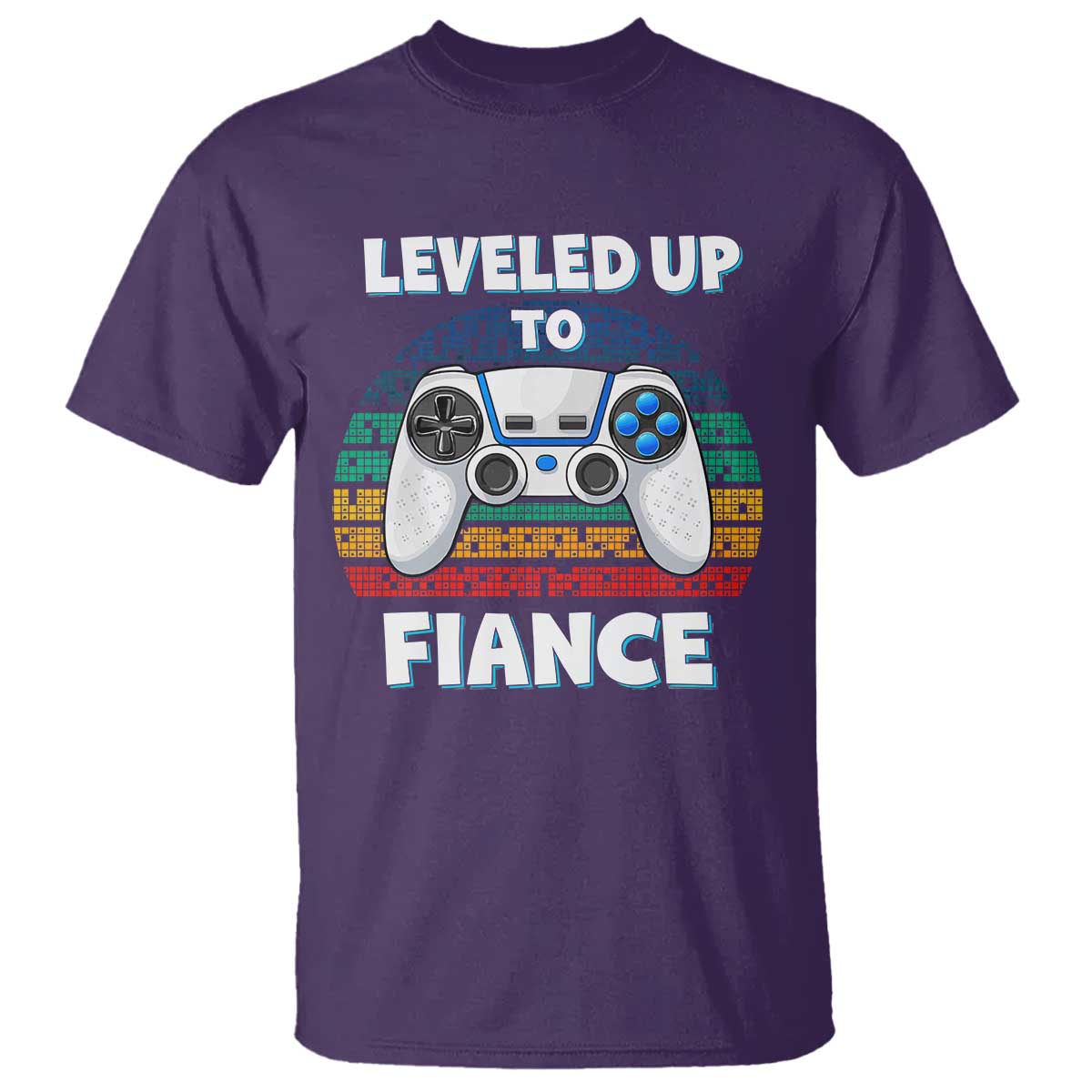 Leveled Up To Fiance T Shirt Retro Newly Engaged Gifts For Him