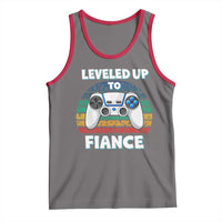 Leveled Up To Fiance Tank Top Retro Newly Engaged Gifts For Him
