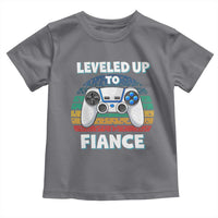 Leveled Up To Fiance Toddler T Shirt Retro Newly Engaged Gifts For Him