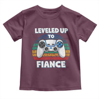 Leveled Up To Fiance Toddler T Shirt Retro Newly Engaged Gifts For Him