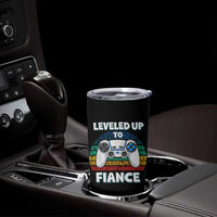 Leveled Up To Fiance Tumbler Cup Retro Newly Engaged Gifts For Him