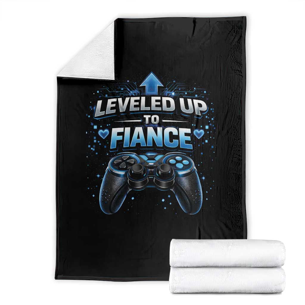 Leveled Up To Fiance Throw Blanket Newly Engaged Gifts For Him Gamer