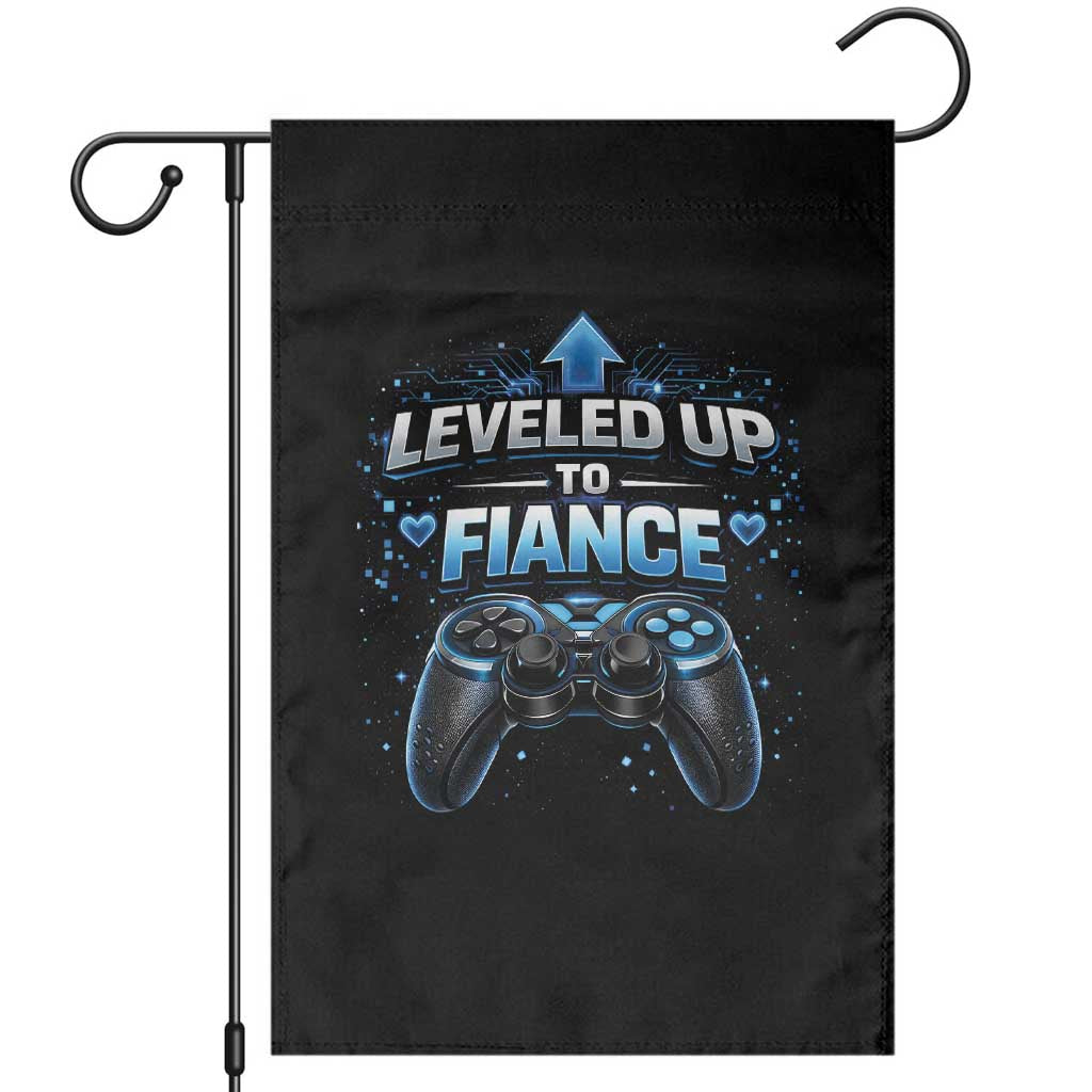 Leveled Up To Fiance Garden Flag Newly Engaged Gifts For Him Gamer