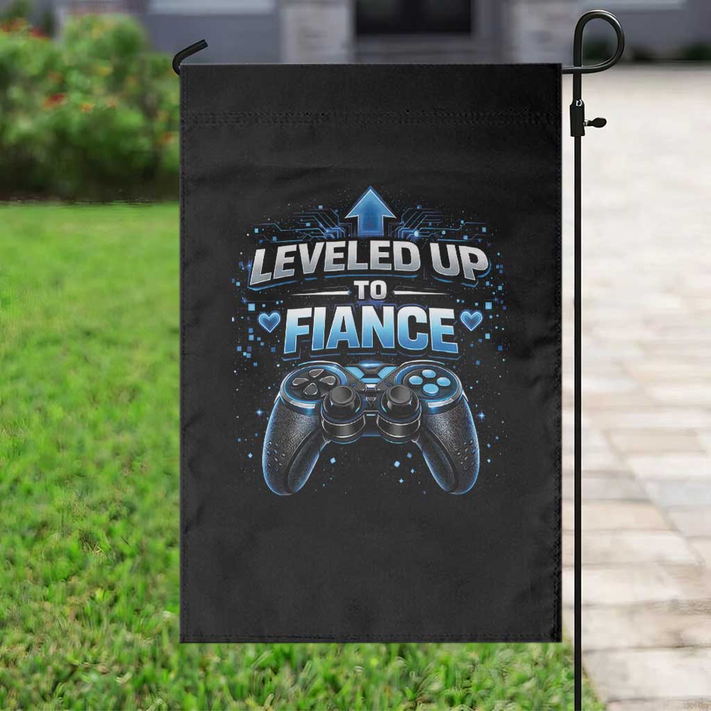 Leveled Up To Fiance Garden Flag Newly Engaged Gifts For Him Gamer