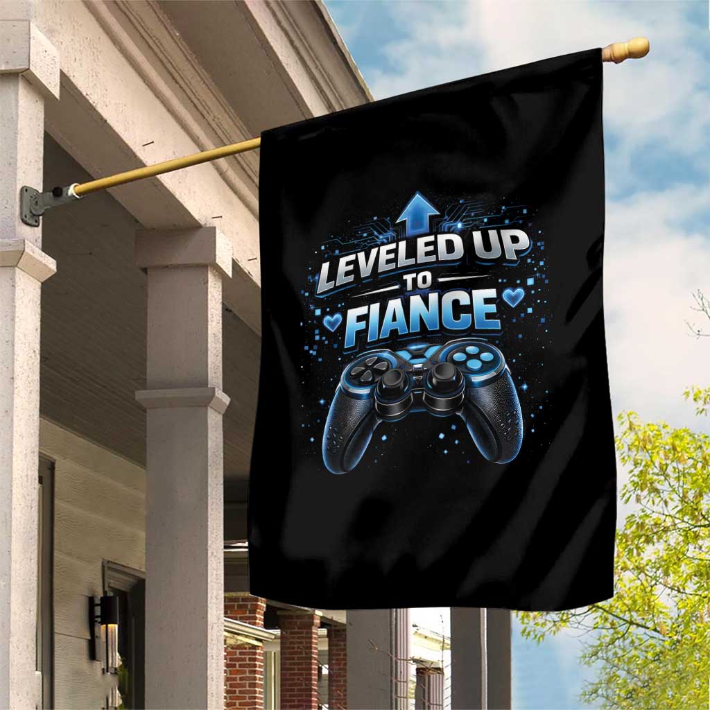 Leveled Up To Fiance Garden Flag Newly Engaged Gifts For Him Gamer