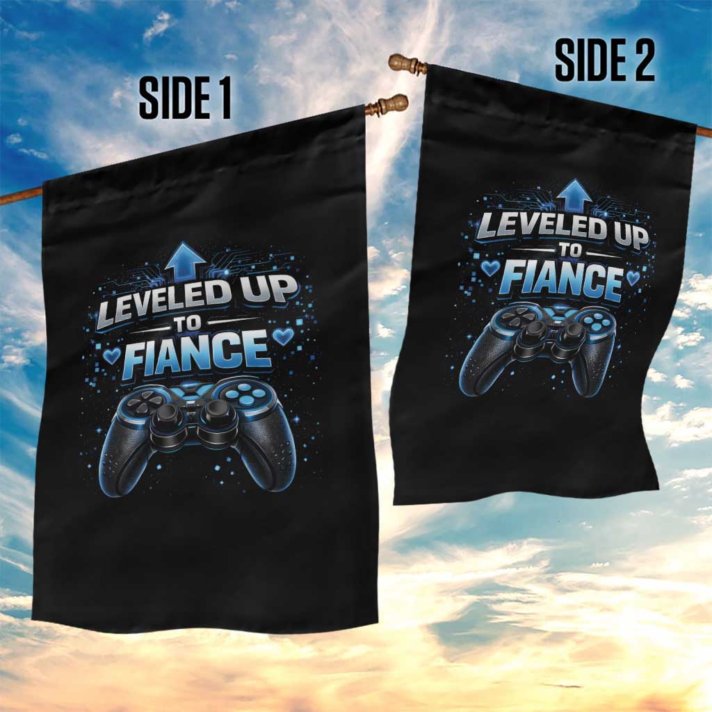 Leveled Up To Fiance Garden Flag Newly Engaged Gifts For Him Gamer