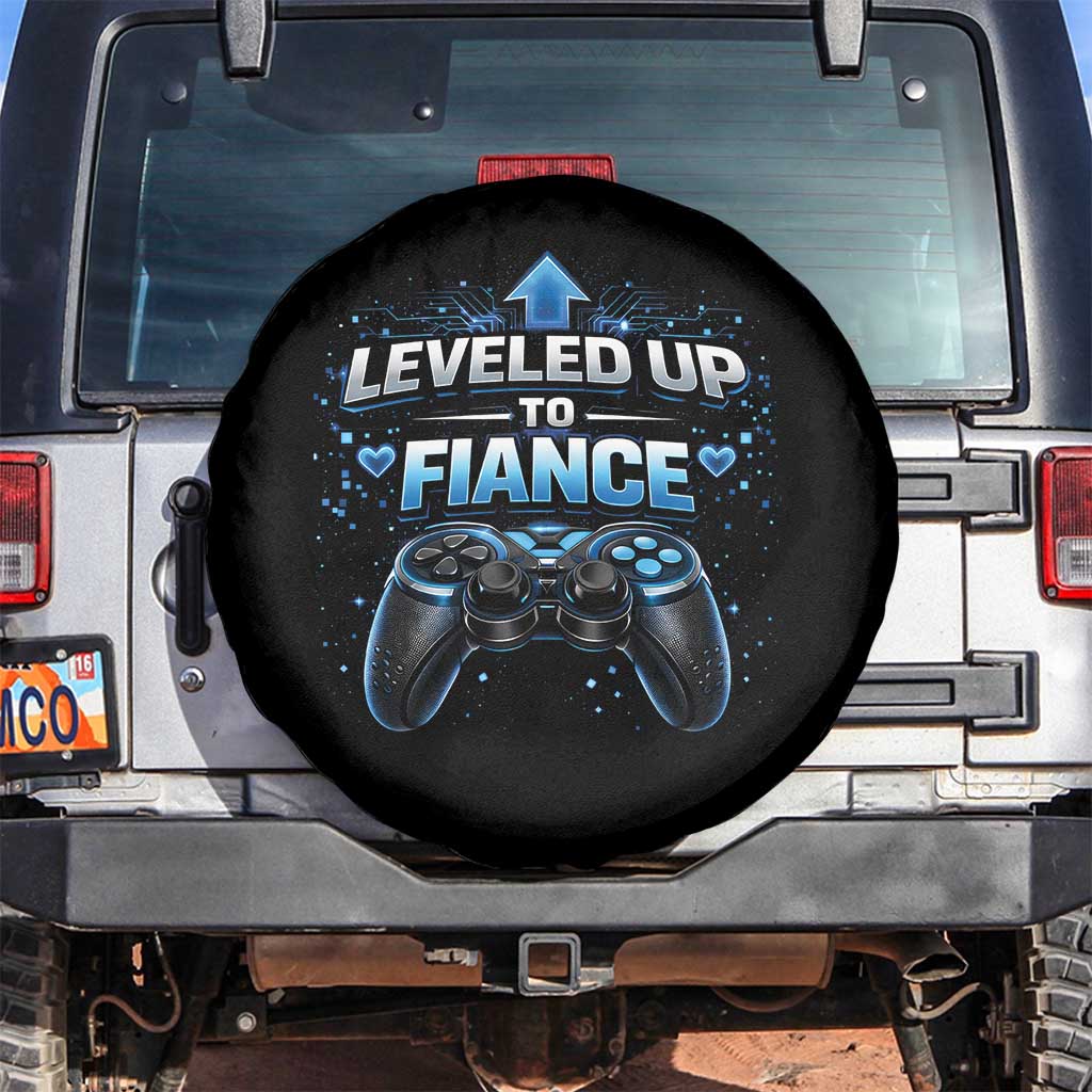 Leveled Up To Fiance Spare Tire Cover Newly Engaged Gifts For Him Gamer