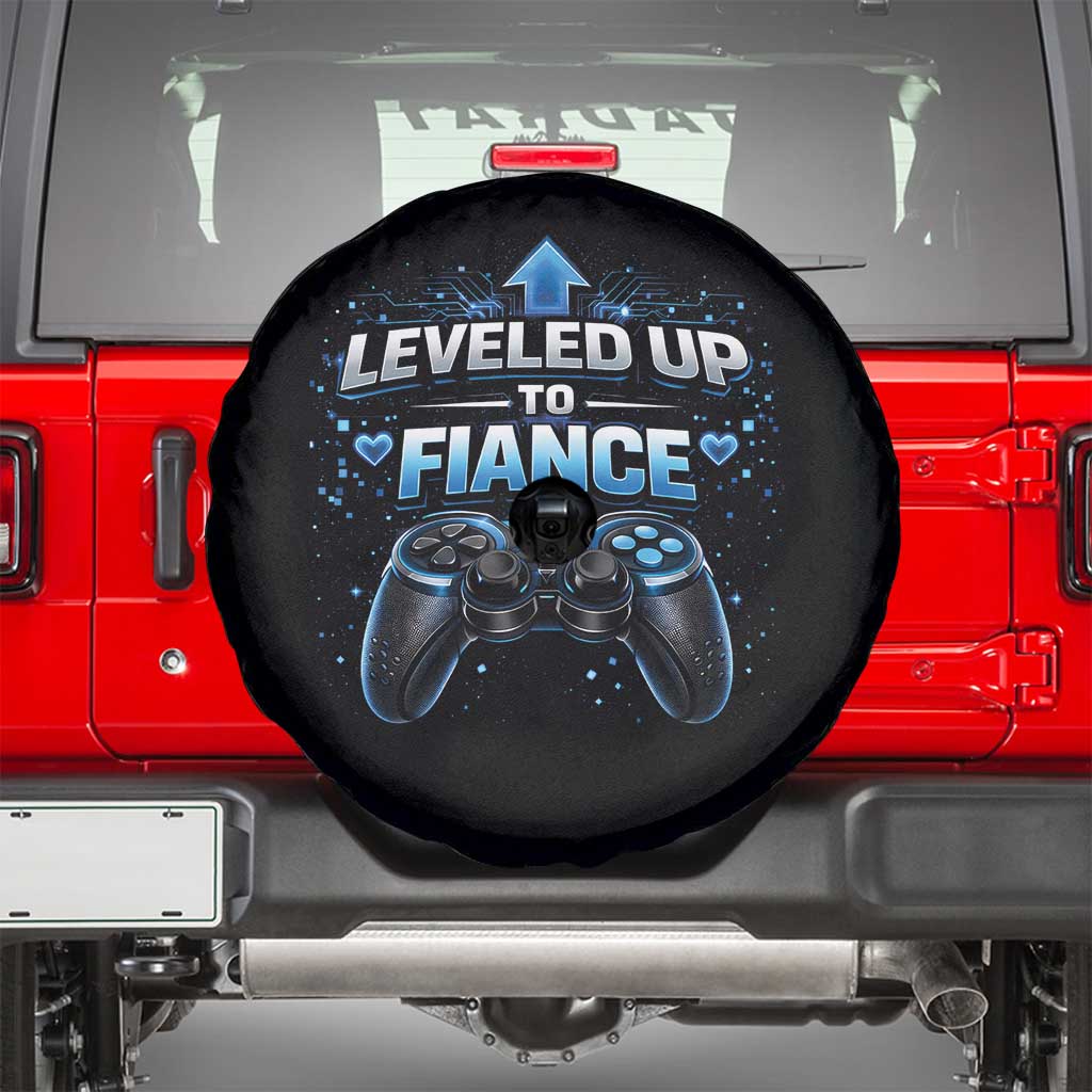 Leveled Up To Fiance Spare Tire Cover Newly Engaged Gifts For Him Gamer