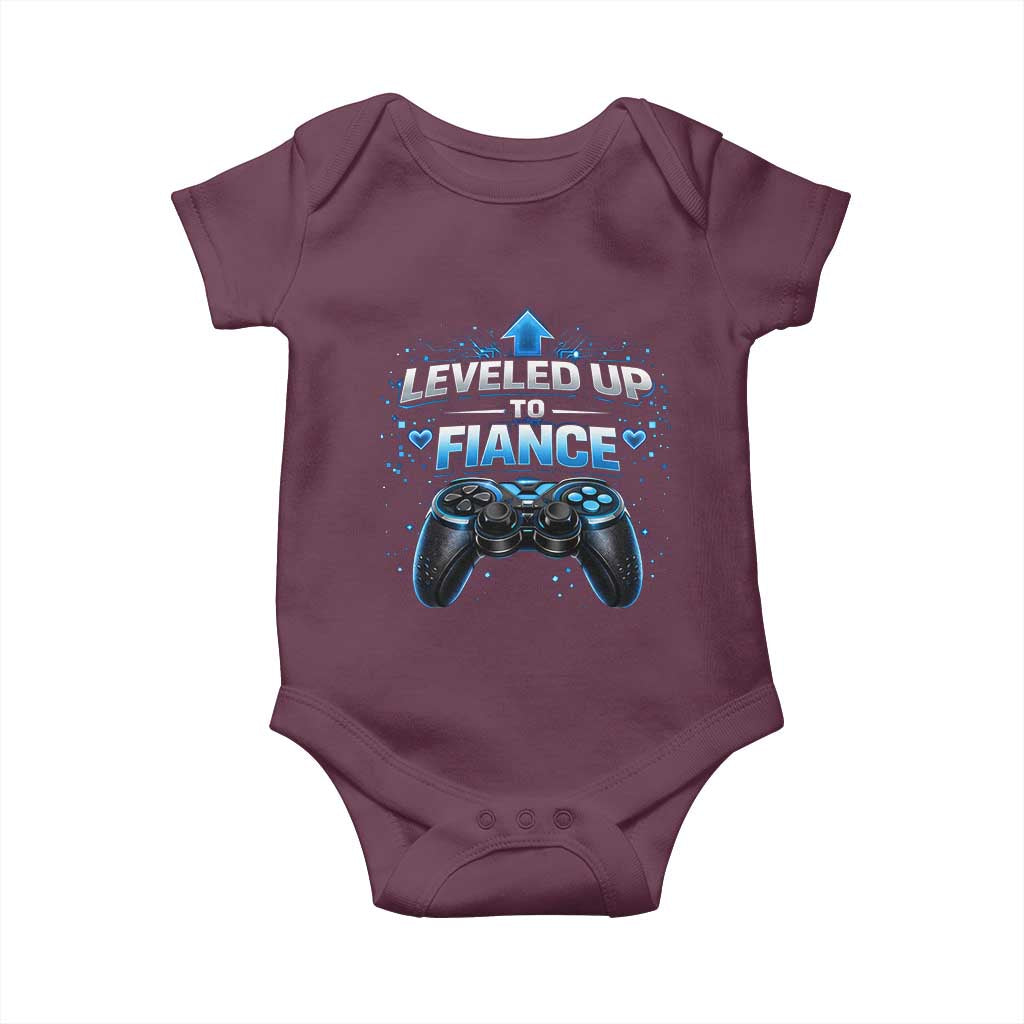 Leveled Up To Fiance Baby Onesie Newly Engaged Gifts For Him Gamer