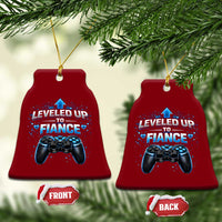 Leveled Up To Fiance Ceramic Ornament Newly Engaged Gifts For Him Gamer