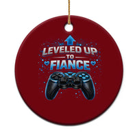 Leveled Up To Fiance Ceramic Ornament Newly Engaged Gifts For Him Gamer