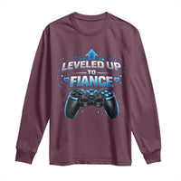 Leveled Up To Fiance Long Sleeve Shirt Newly Engaged Gifts For Him Gamer