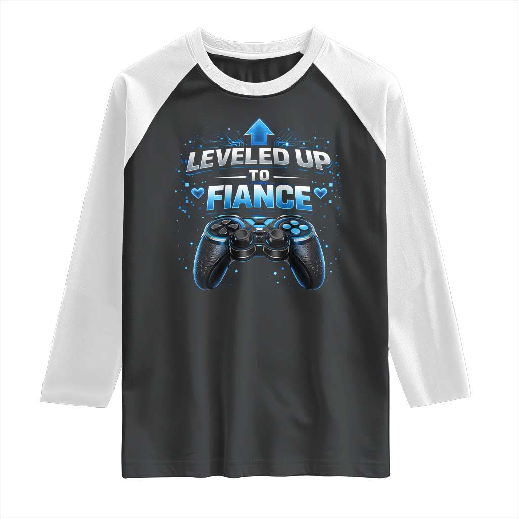 Leveled Up To Fiance Raglan Shirt Newly Engaged Gifts For Him Gamer