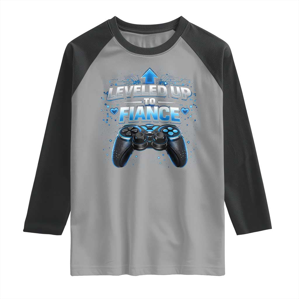 Leveled Up To Fiance Raglan Shirt Newly Engaged Gifts For Him Gamer