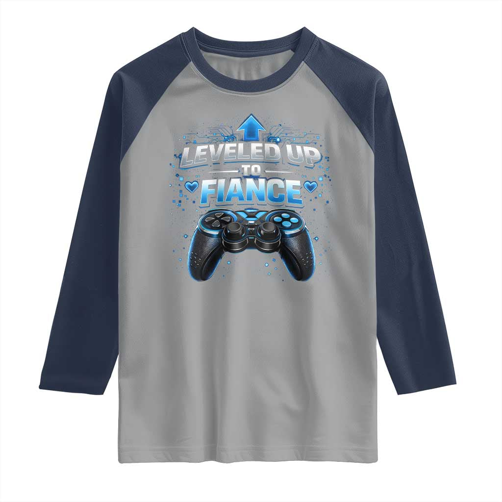Leveled Up To Fiance Raglan Shirt Newly Engaged Gifts For Him Gamer