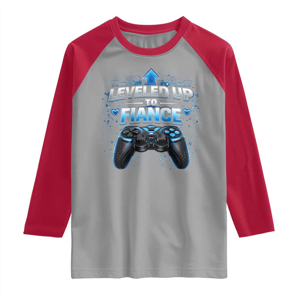 Leveled Up To Fiance Raglan Shirt Newly Engaged Gifts For Him Gamer