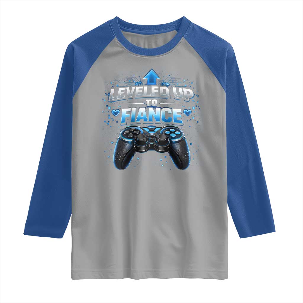 Leveled Up To Fiance Raglan Shirt Newly Engaged Gifts For Him Gamer