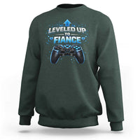 Leveled Up To Fiance Sweatshirt Newly Engaged Gifts For Him Gamer