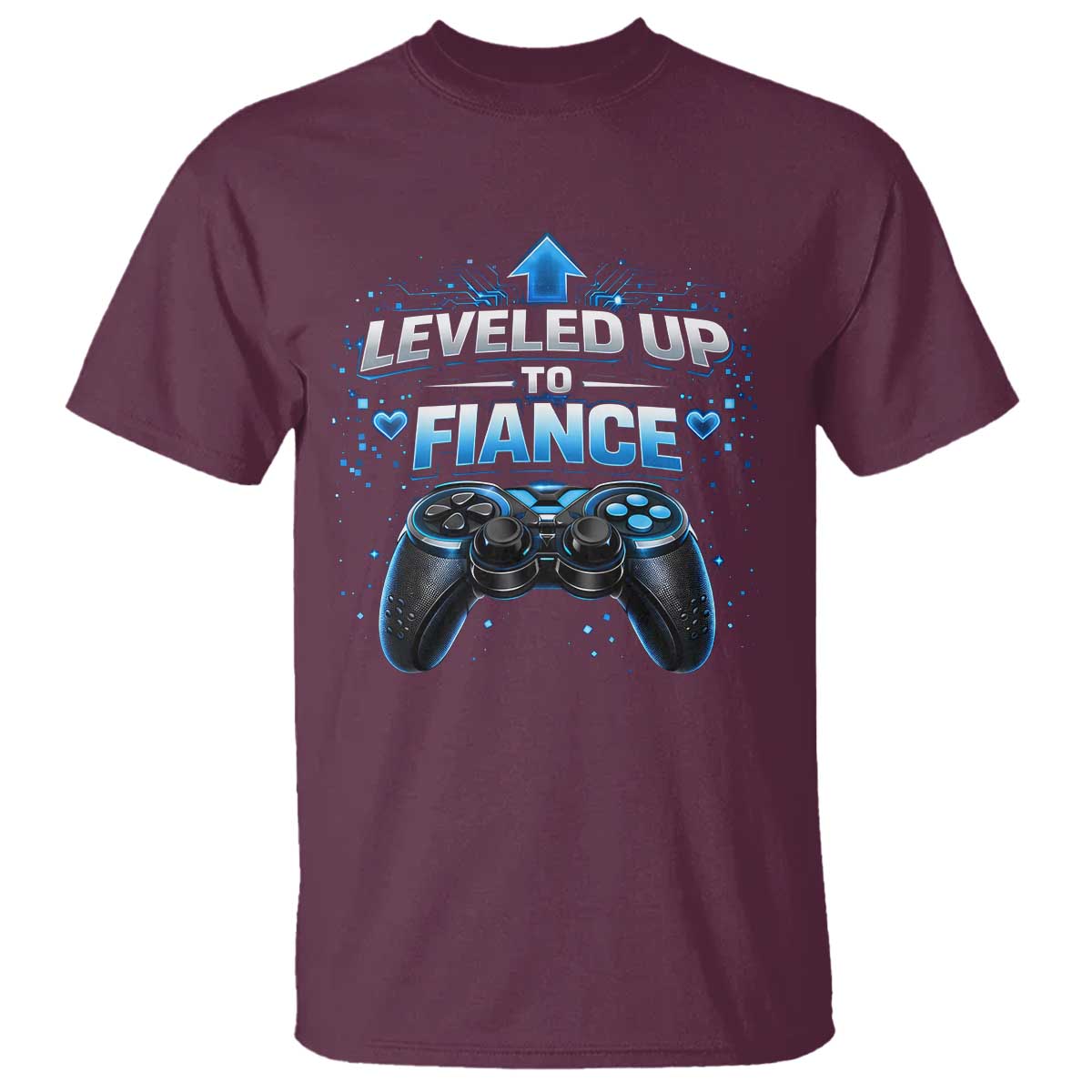 Leveled Up To Fiance T Shirt Newly Engaged Gifts For Him Gamer