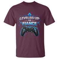 Leveled Up To Fiance T Shirt Newly Engaged Gifts For Him Gamer